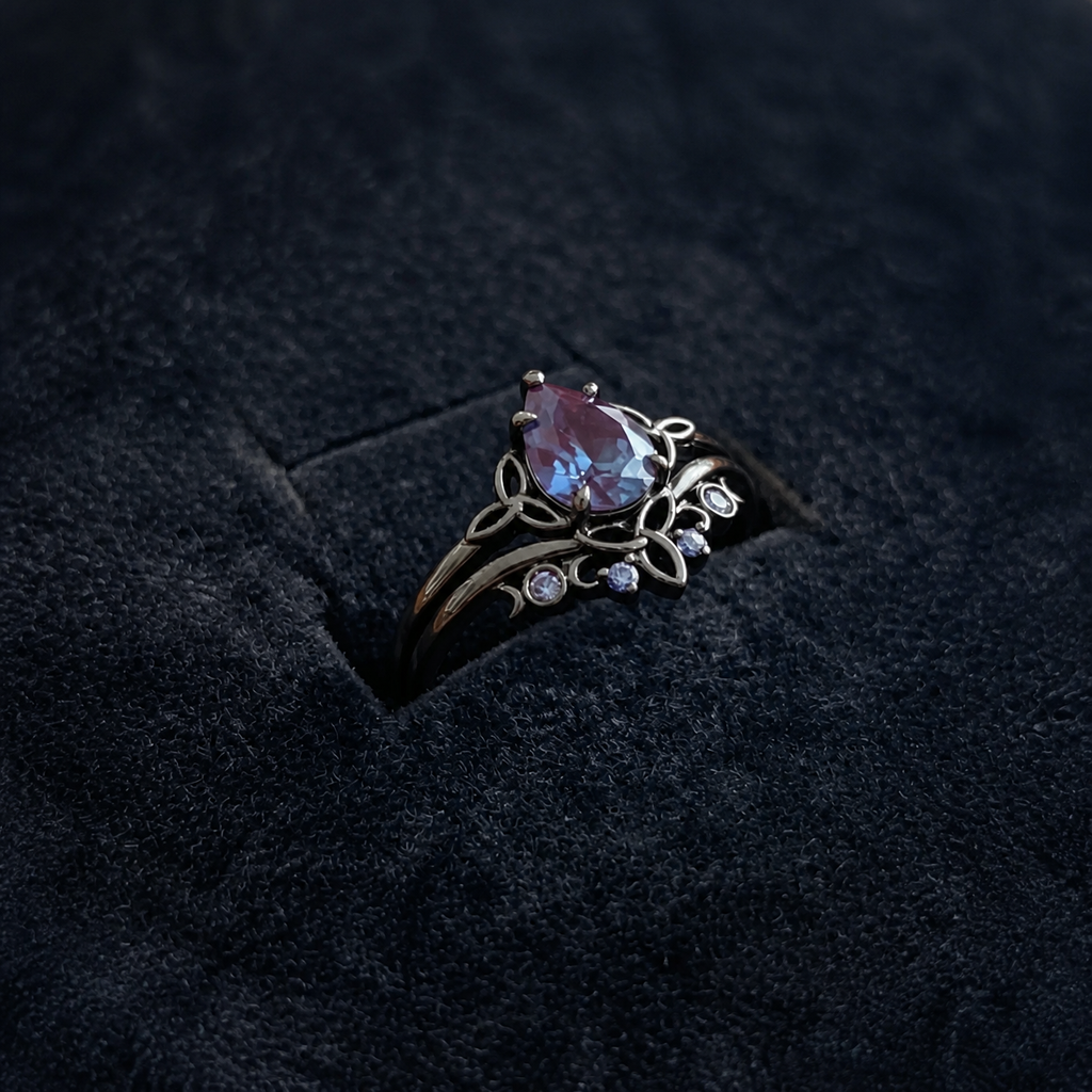 Amethyst-Layer-Ring aus Weißgold