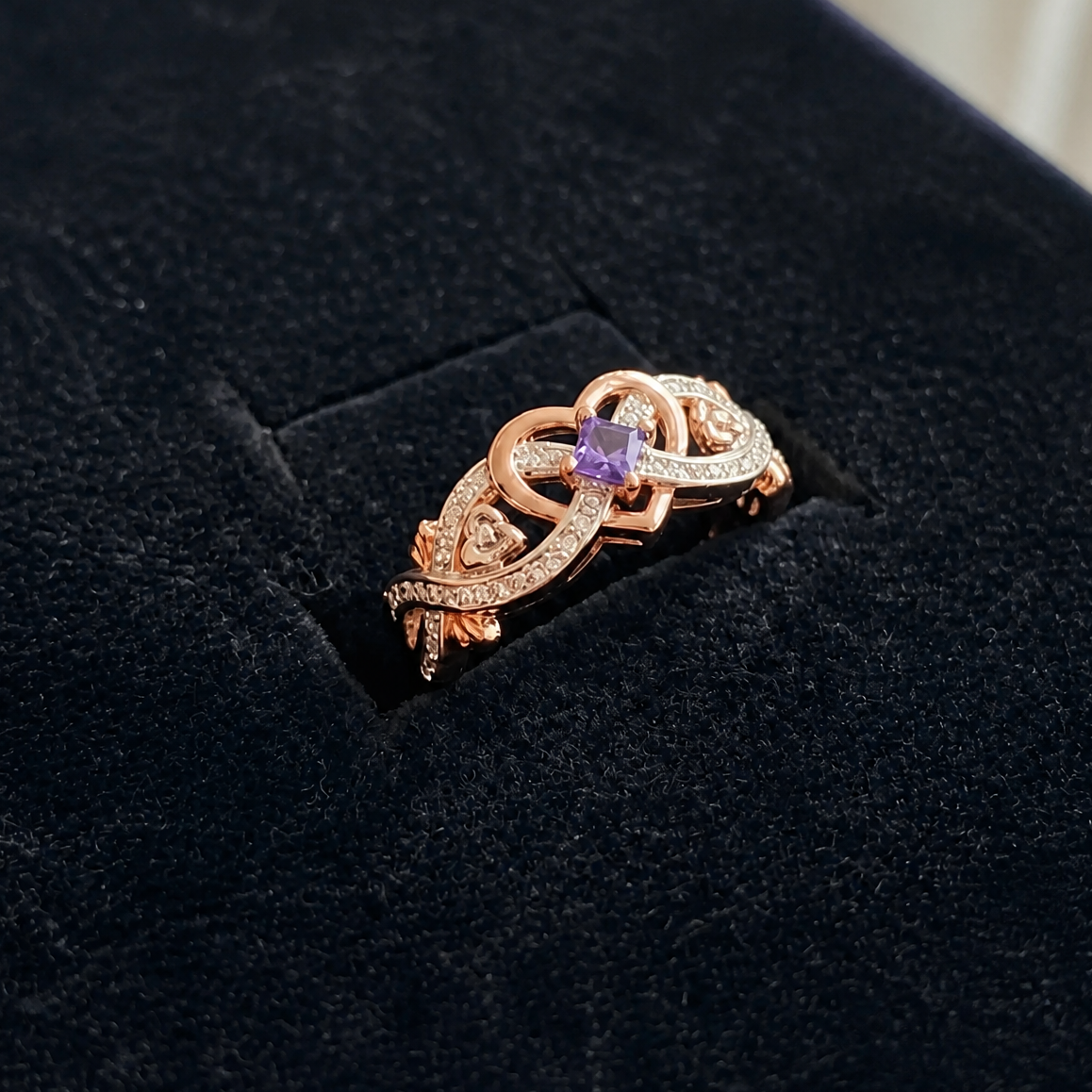 Amethyst Herz Violett Ring
