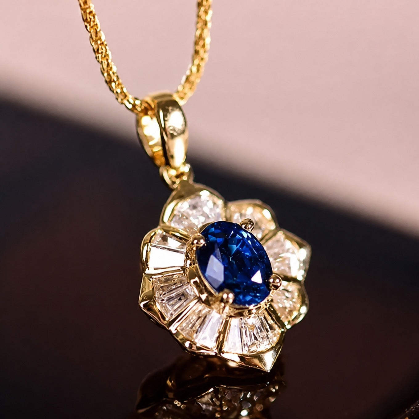 Kavella Noctazure Gold Necklace