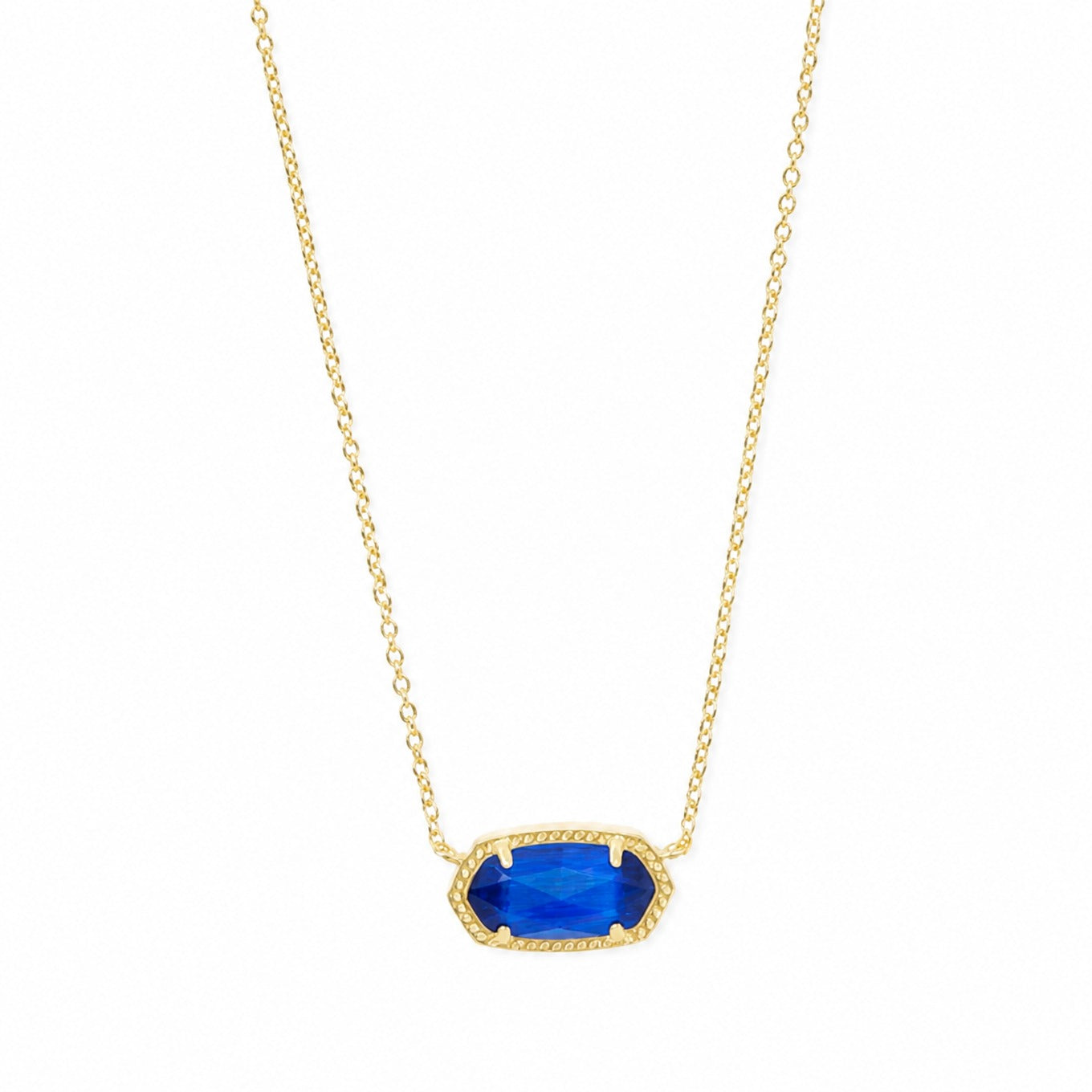 Klassische Ovale Gold-Saphir-Halskette