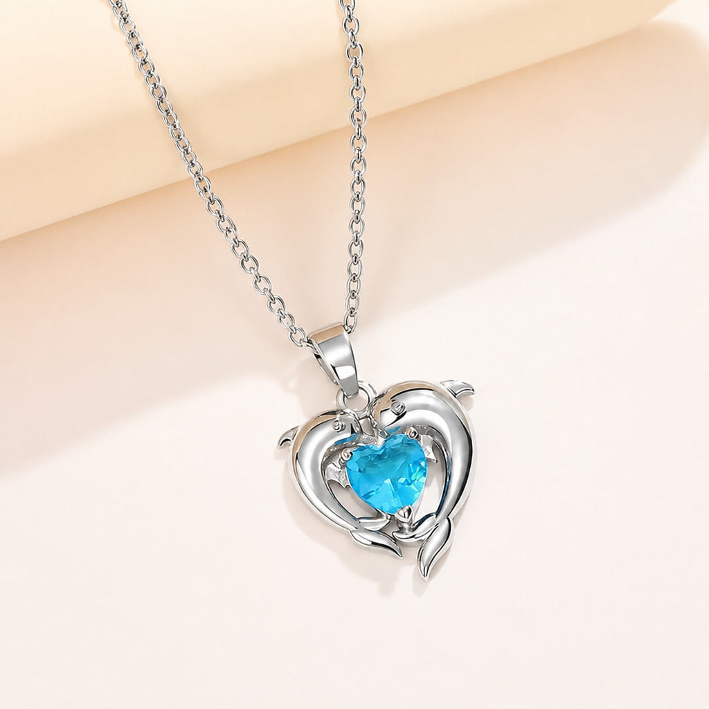 Oceanheart Zwillinge Weißgold Halskette