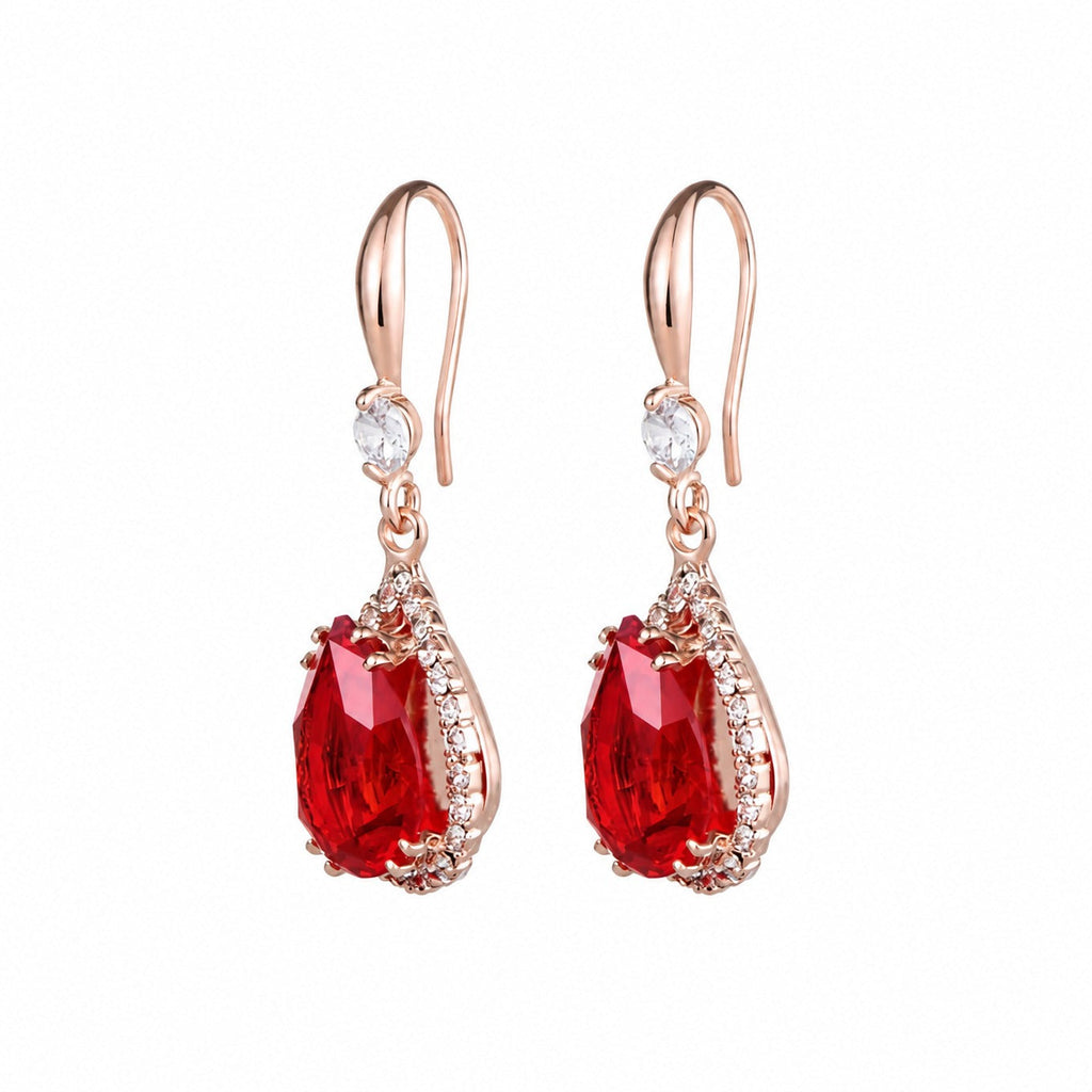 Ruby Tropfen Ohrringe aus Roségold