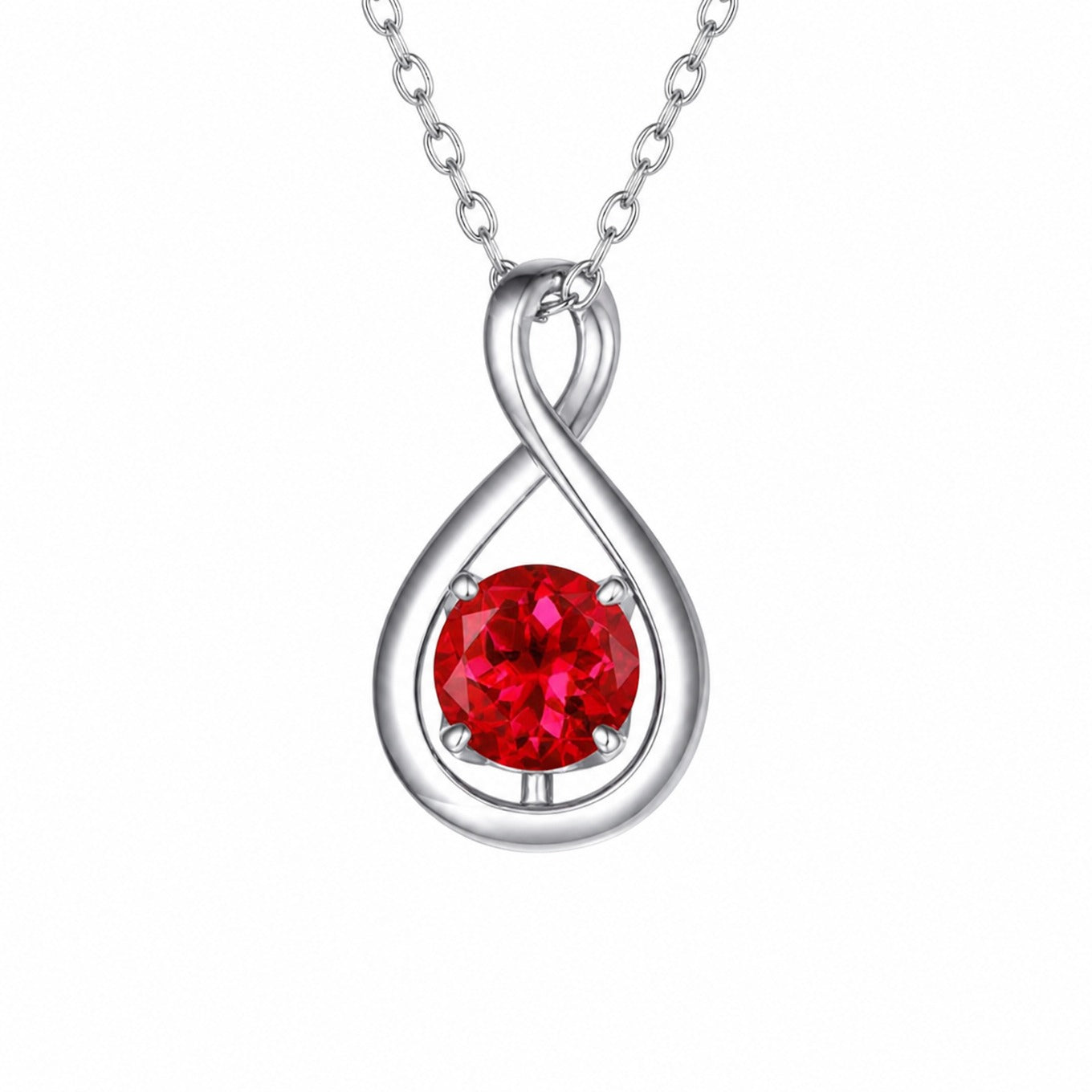 Ruby Infinity Halskette aus Weißgold