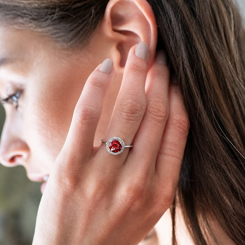 Crimson Glow Versprechen Rubin Weißgoldring