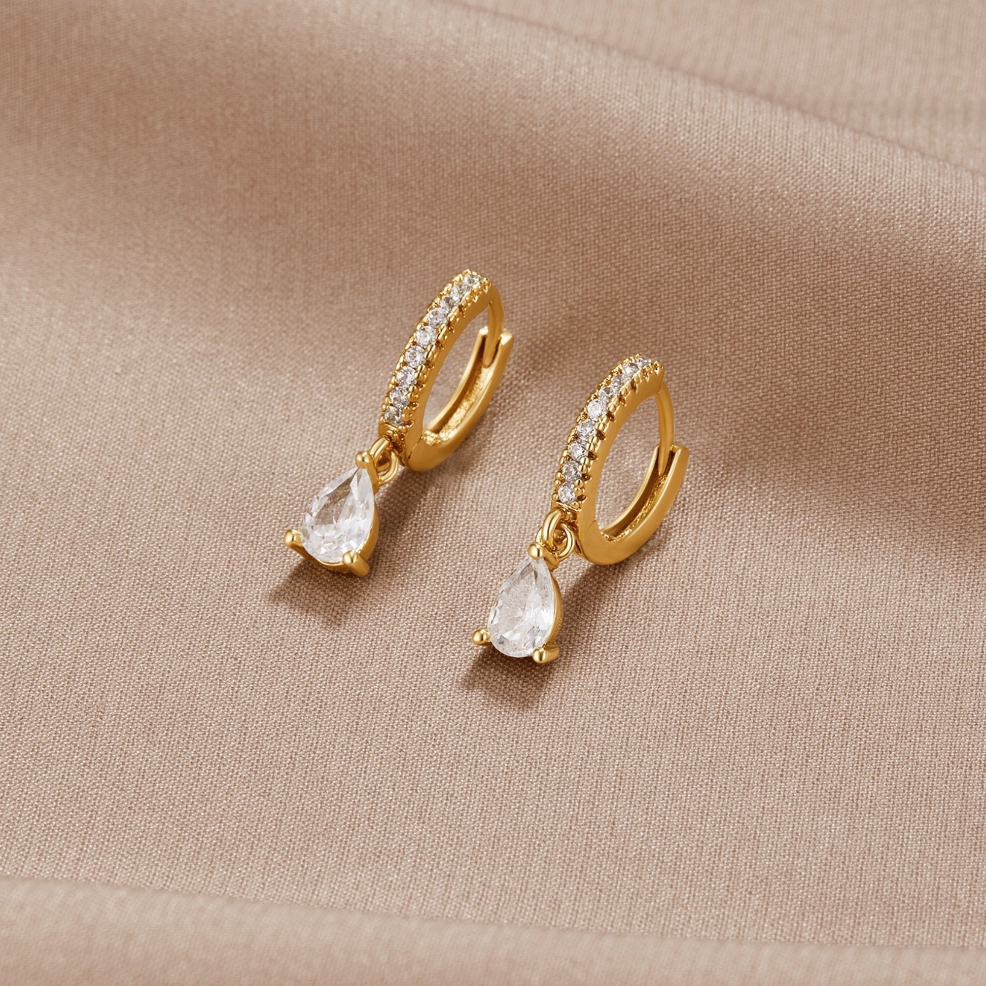 Premium Kristall Gold Ohrringe
