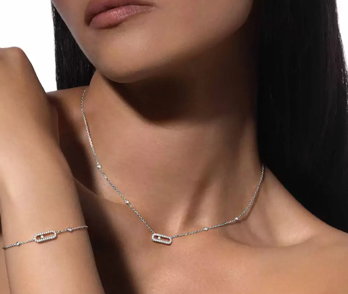 EXCLUSIVE | Halskette Mollyanne Diamanté Uno – Silber